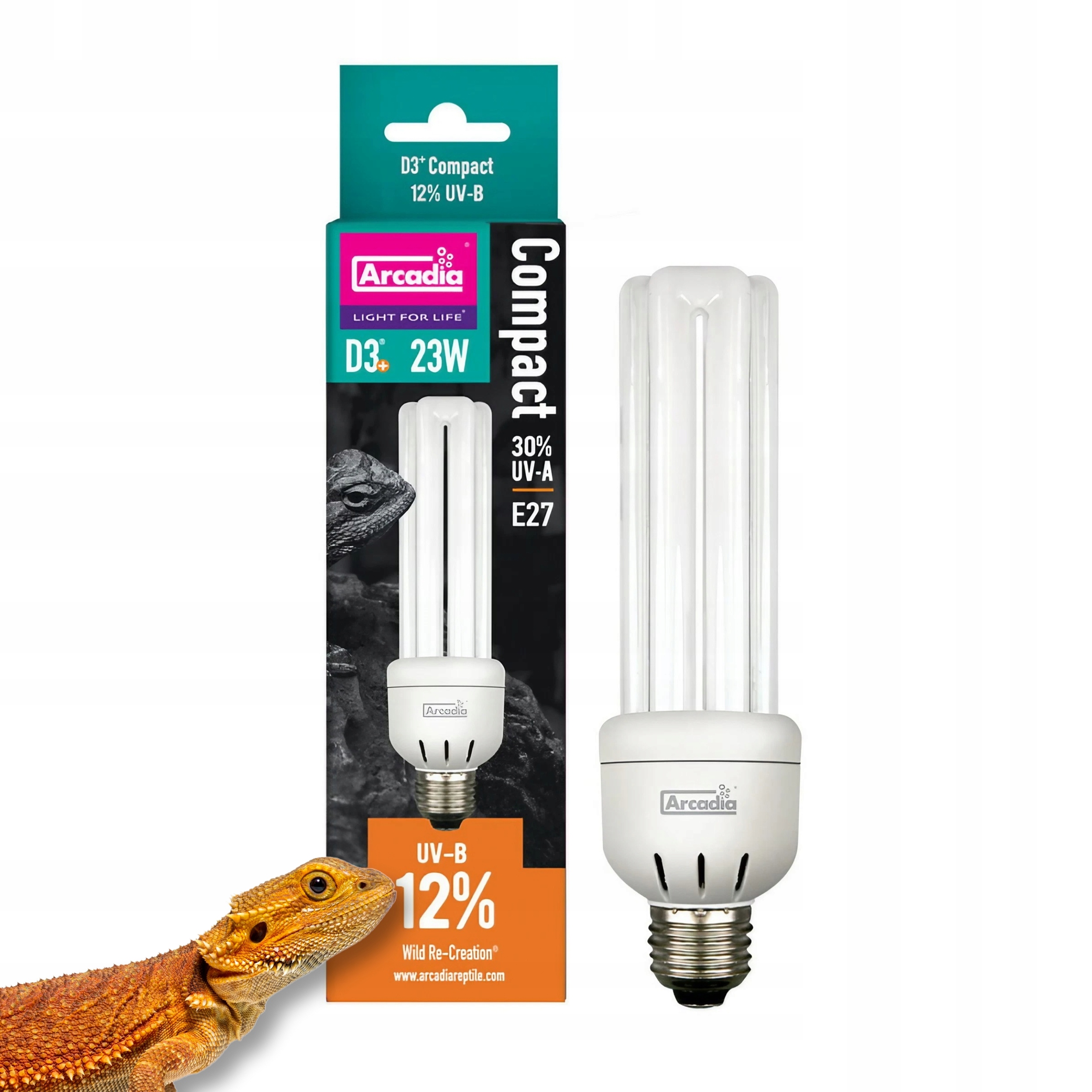 Levně Arcadia Kompaktní žárovka D3+ Desert (uvb 12%) 23 W E27 pro terária