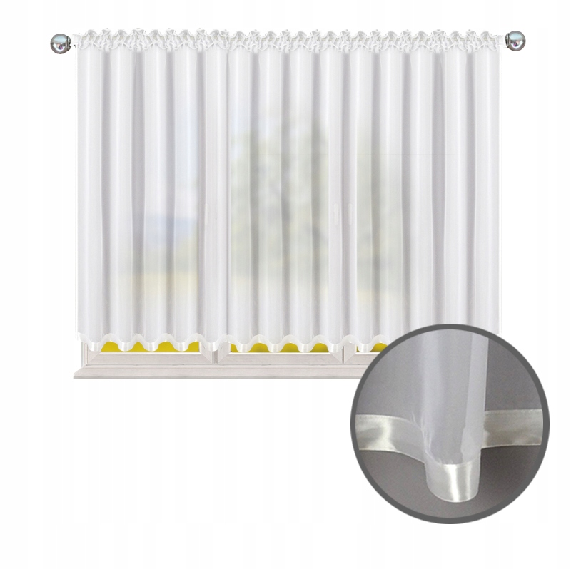 

Firana Gotowa 150x400 Firanka Woal Lamówka Taśma