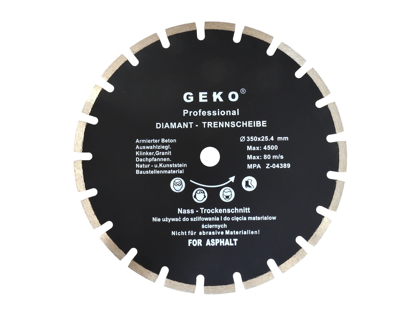 Diamantový Kotouč 350X25 4MM Na Asfalt A Betonu Mokrý/suchý Geko Profi