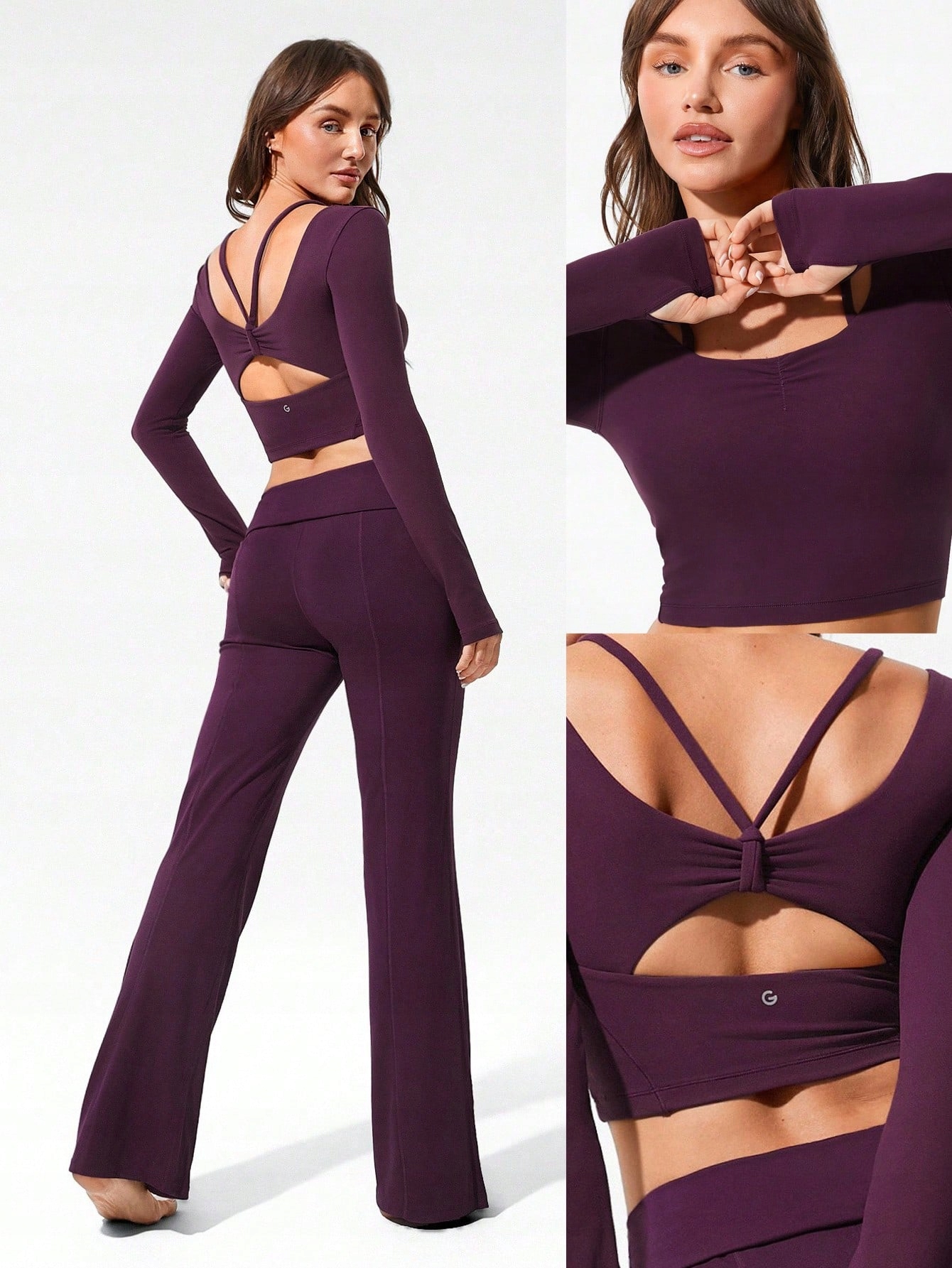 Top Sportowy Treningowy Krótki Fioletowy Z Wkładkami Glowmode M 38