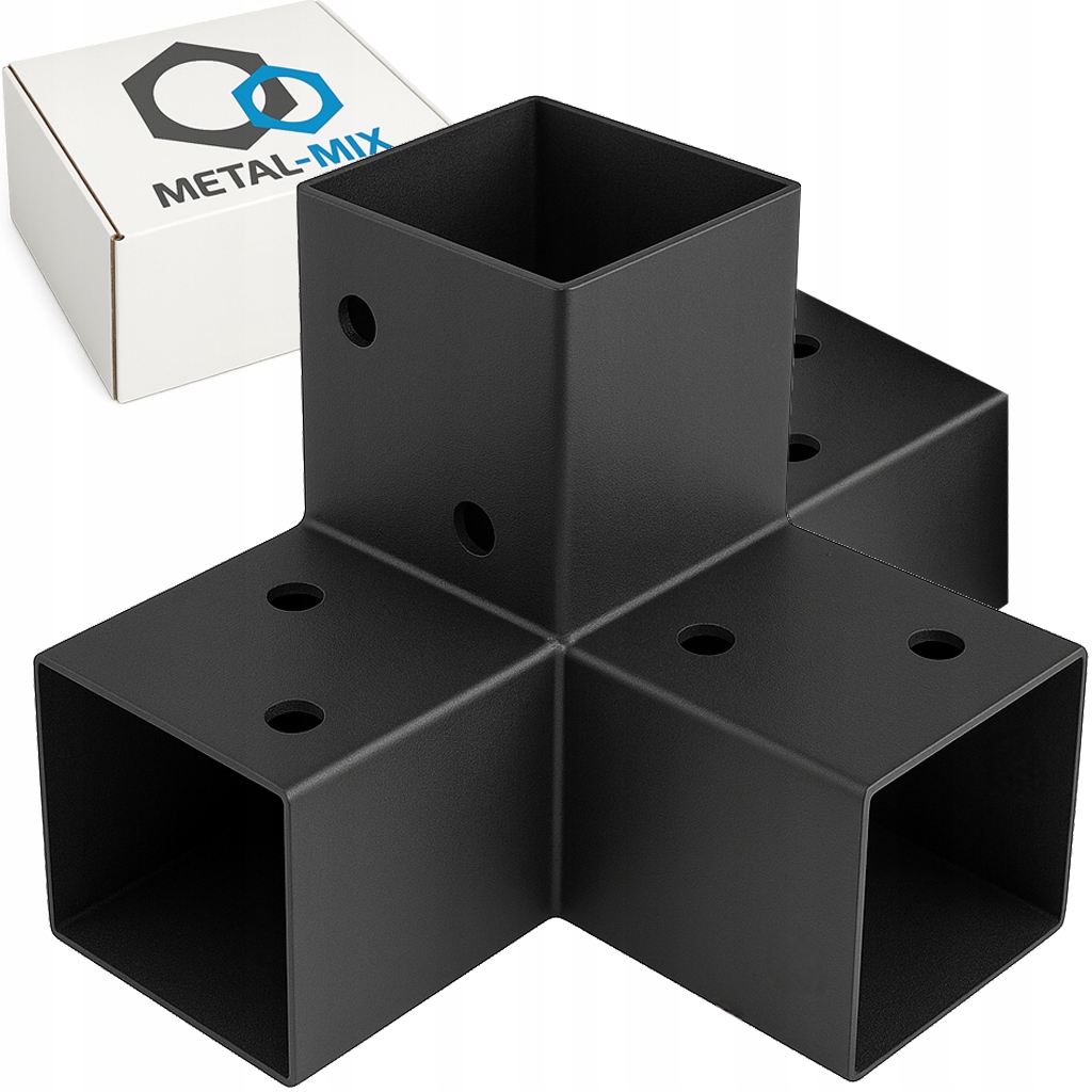 Spojka Čtvercového Nosníku Pergola Ozdobná Černá GPX120 120mm 12cm