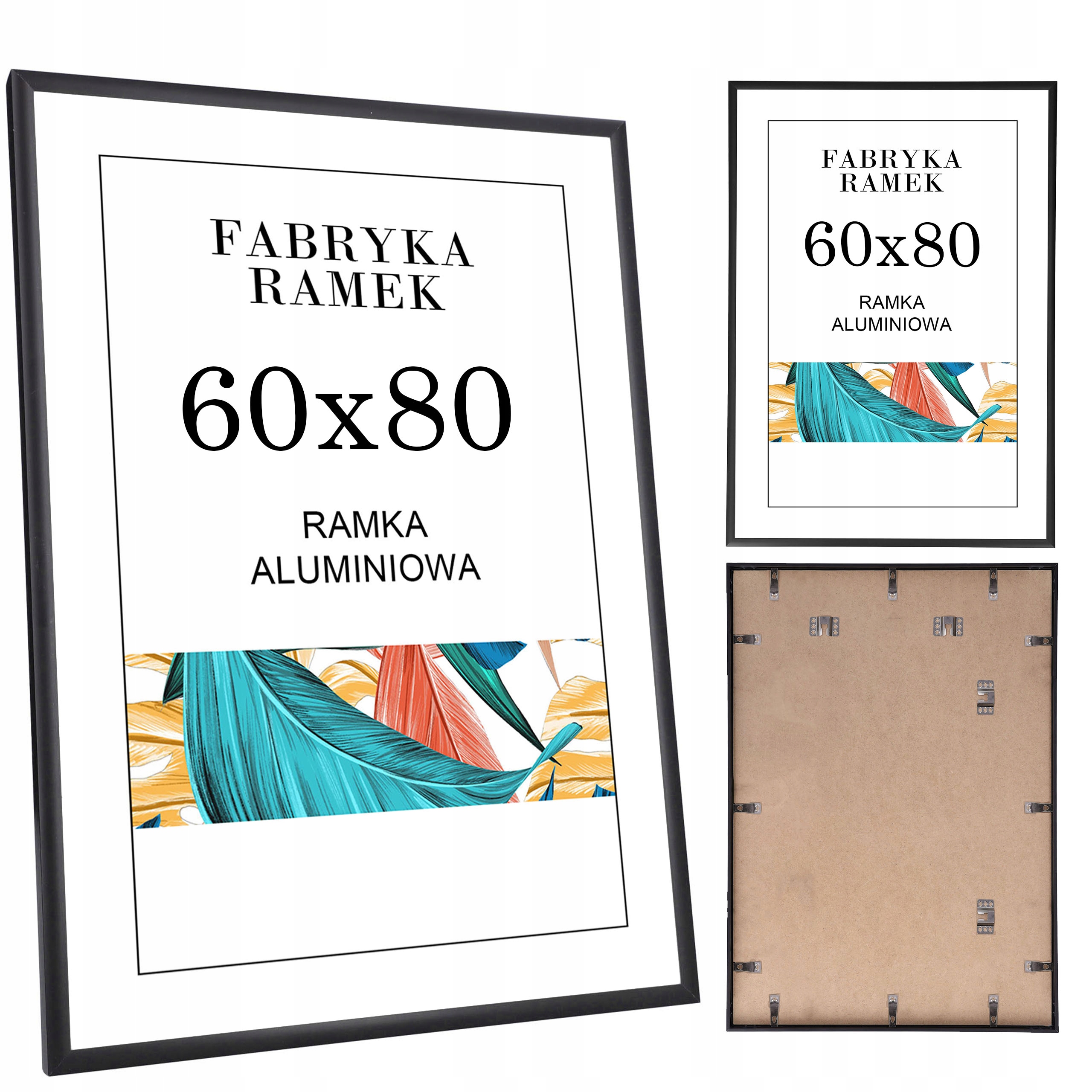 

Ramka 60x80 ramki na zdjęcia aluminiowa czarna