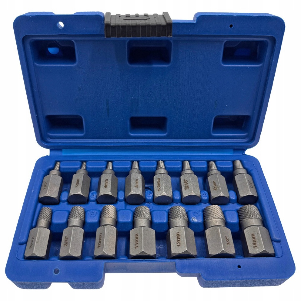 Wykrętaki Do Zerwanych Urwanych Ukręconych Uszkodzonych Śrub Zestaw 15EL