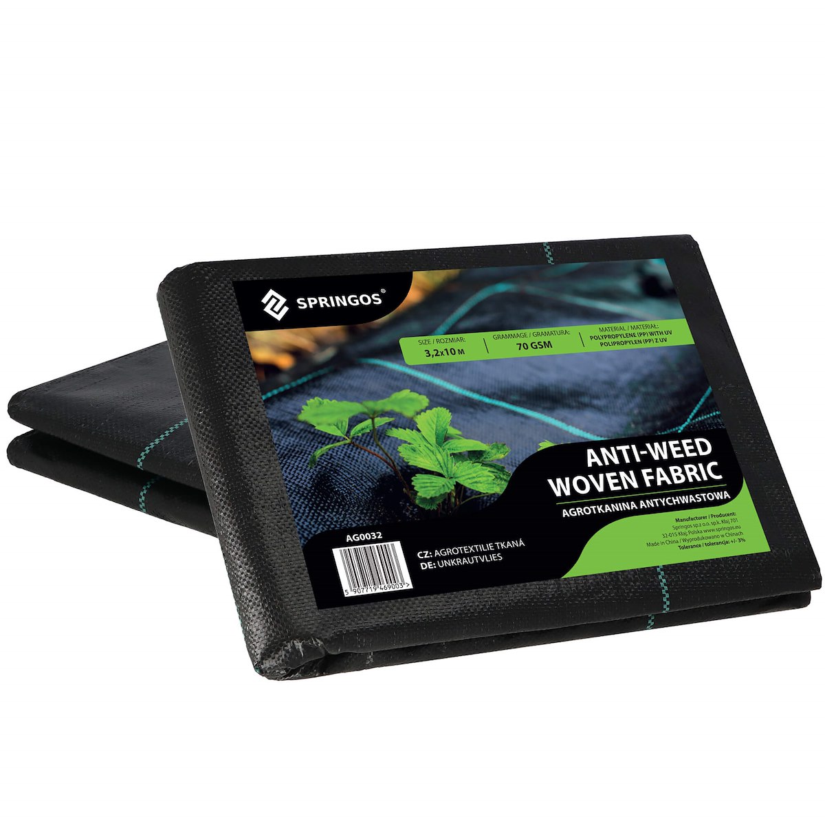 AGROTKANINA 70G 3,2x10m CZARNA AGROWŁÓKNINA UV GRUBA MOCNA ANTYCHWASTOWA