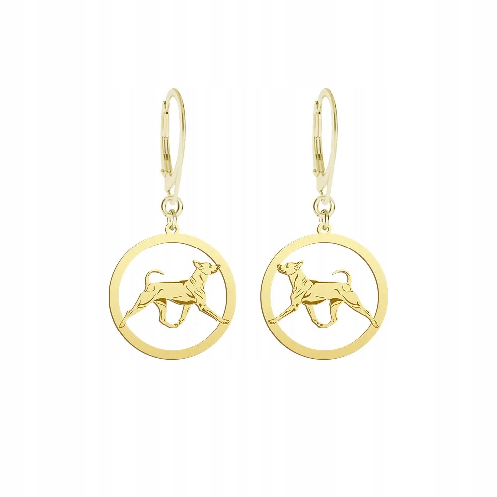 Náušnice Zlaté se psem Thai Ridgeback 925 Dárek Žena Gravírování Bonus