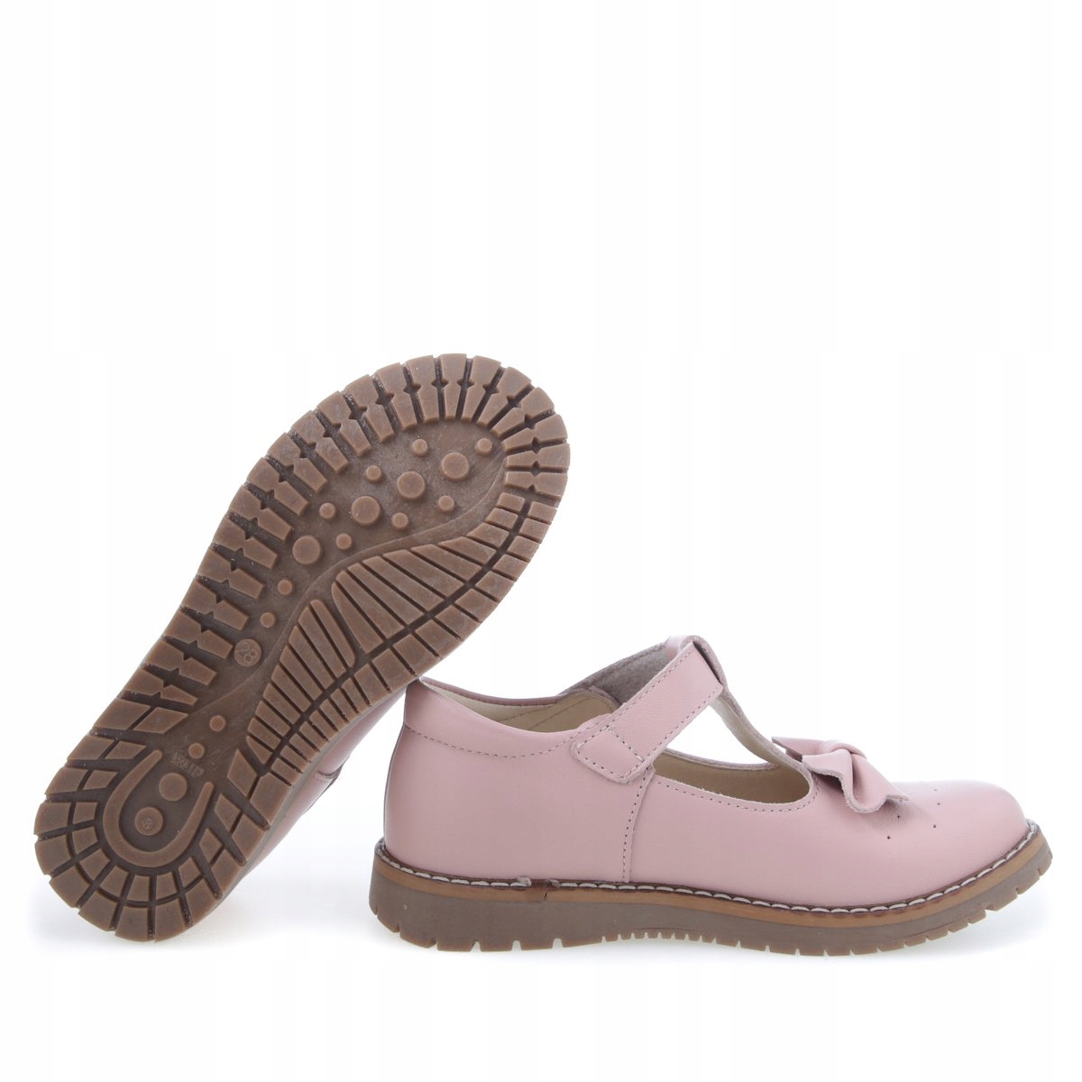 EMEL 2724-6 baleriny różowe 28 na rzepy skóra Marka Emel