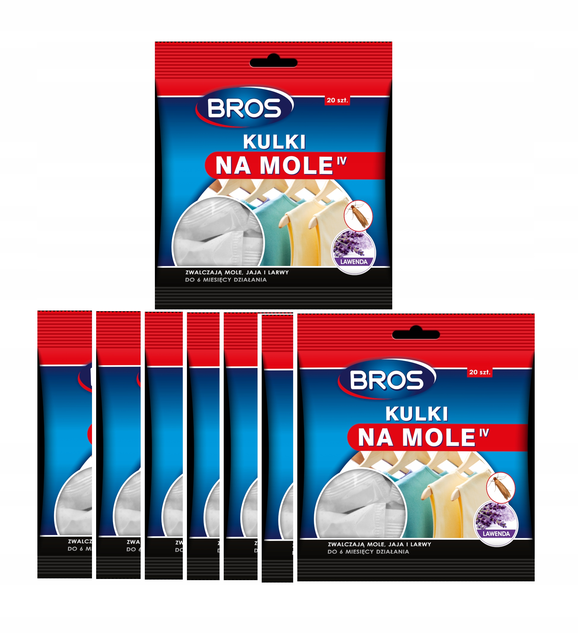 

Kulki na mole Bros zapach lawendy x 8 opakowań