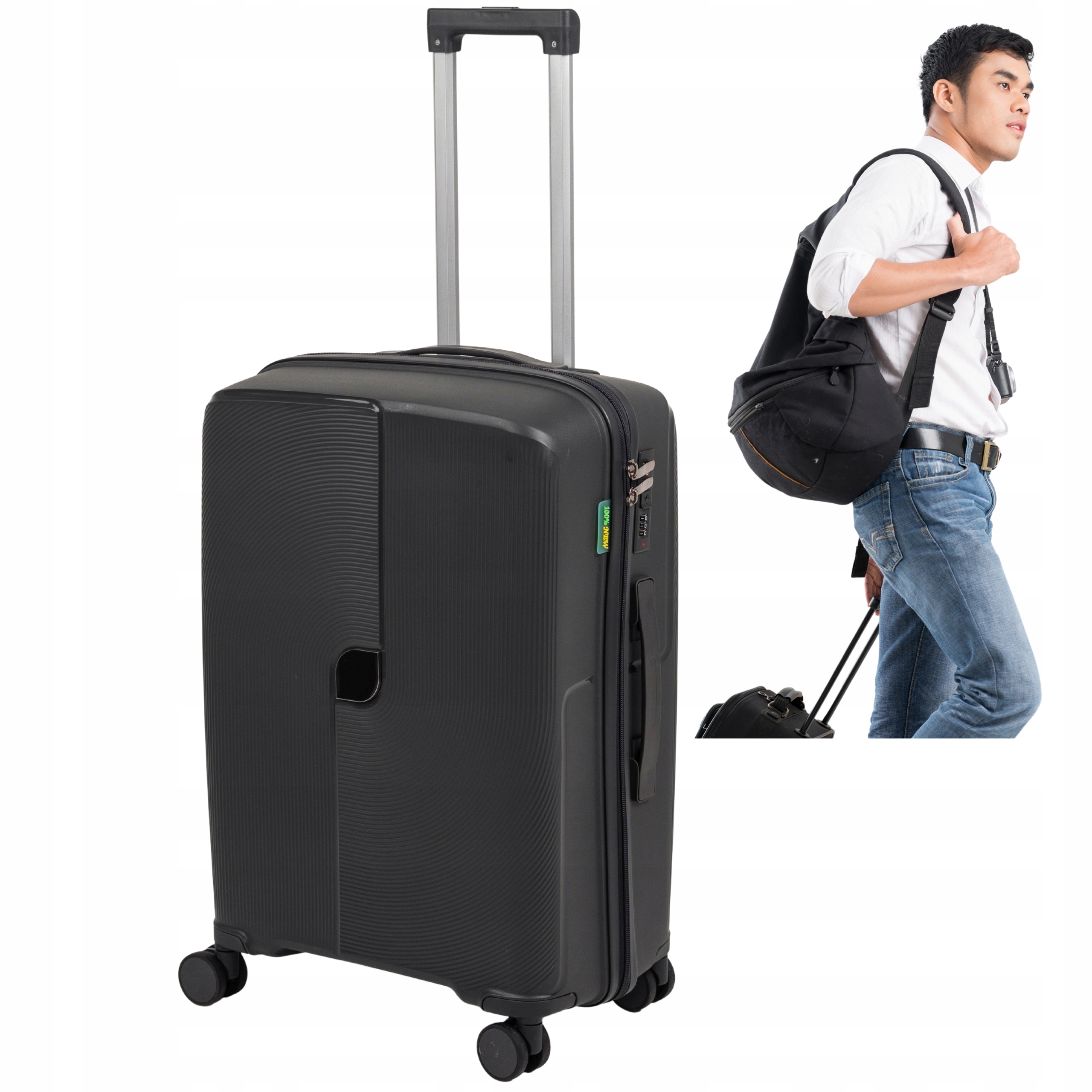 Střední Cestovní Kufr, Tmavě Šedý, Tvrdý, S Pp 64*42*26, Objemný, 70 L, Pánský