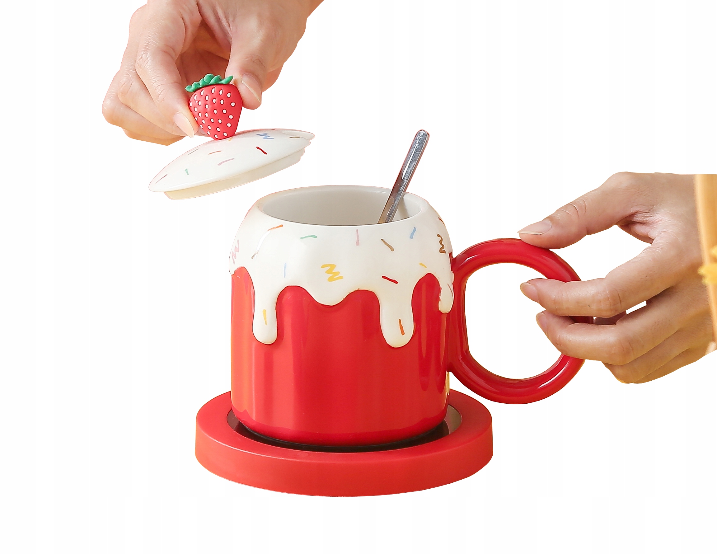 Ohřívač na hrnek s Usb Káva Velký Keramický Hrnek 380 ml Dárek Sada