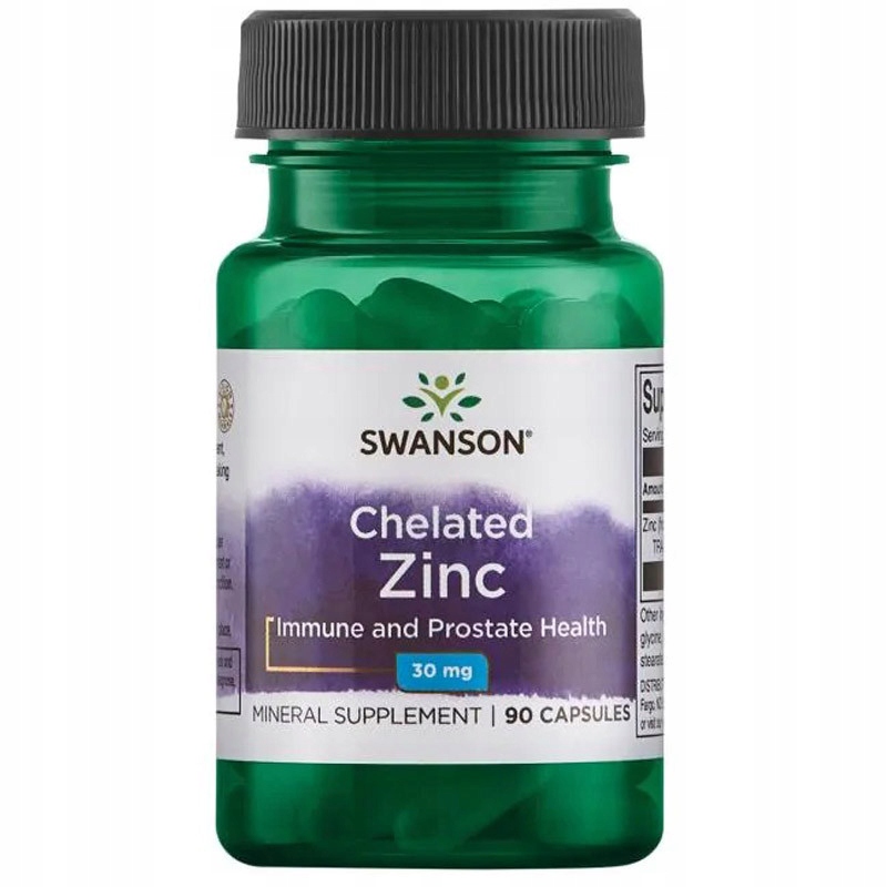 Swanson Chelated Zinc 30mg CYNK CHELATOWANY 90 kap 11052163617 Allegro.pl