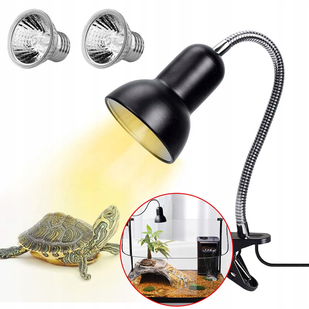 Terarijní Lampa S Uva Uvb Žárovkou Pro Želvy Ještěrky A 360° Svorkou
