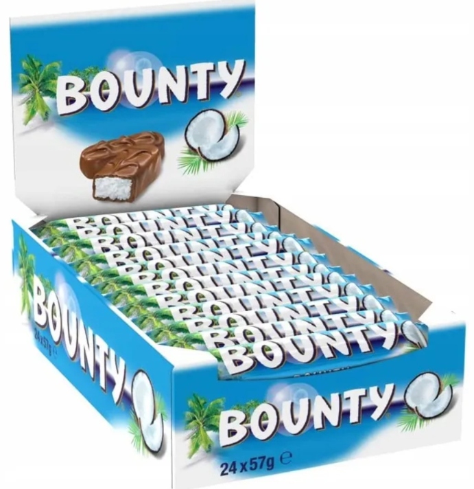 Bounty Baton z nadzieniem kokosowym oblany czekoladą 24szt x 57 g