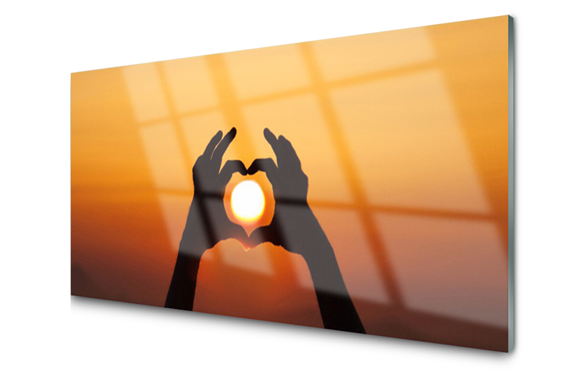 Panel szklany Płytka Serce Słońce Miłość 140x70