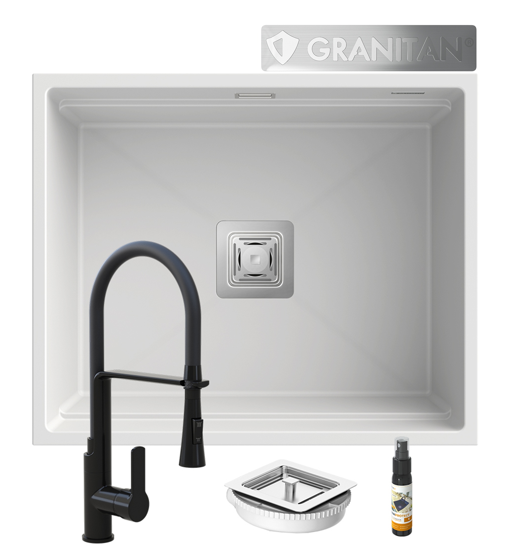 Drez Granitový Závesný Kohútik Sifón Štvorec Epir 60