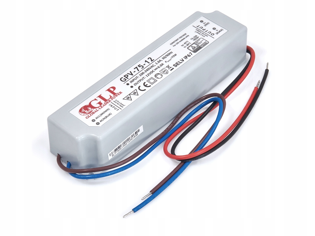 

Zasilacz Glp 12V 75W 6A IP67 Do Taśm Led Premium