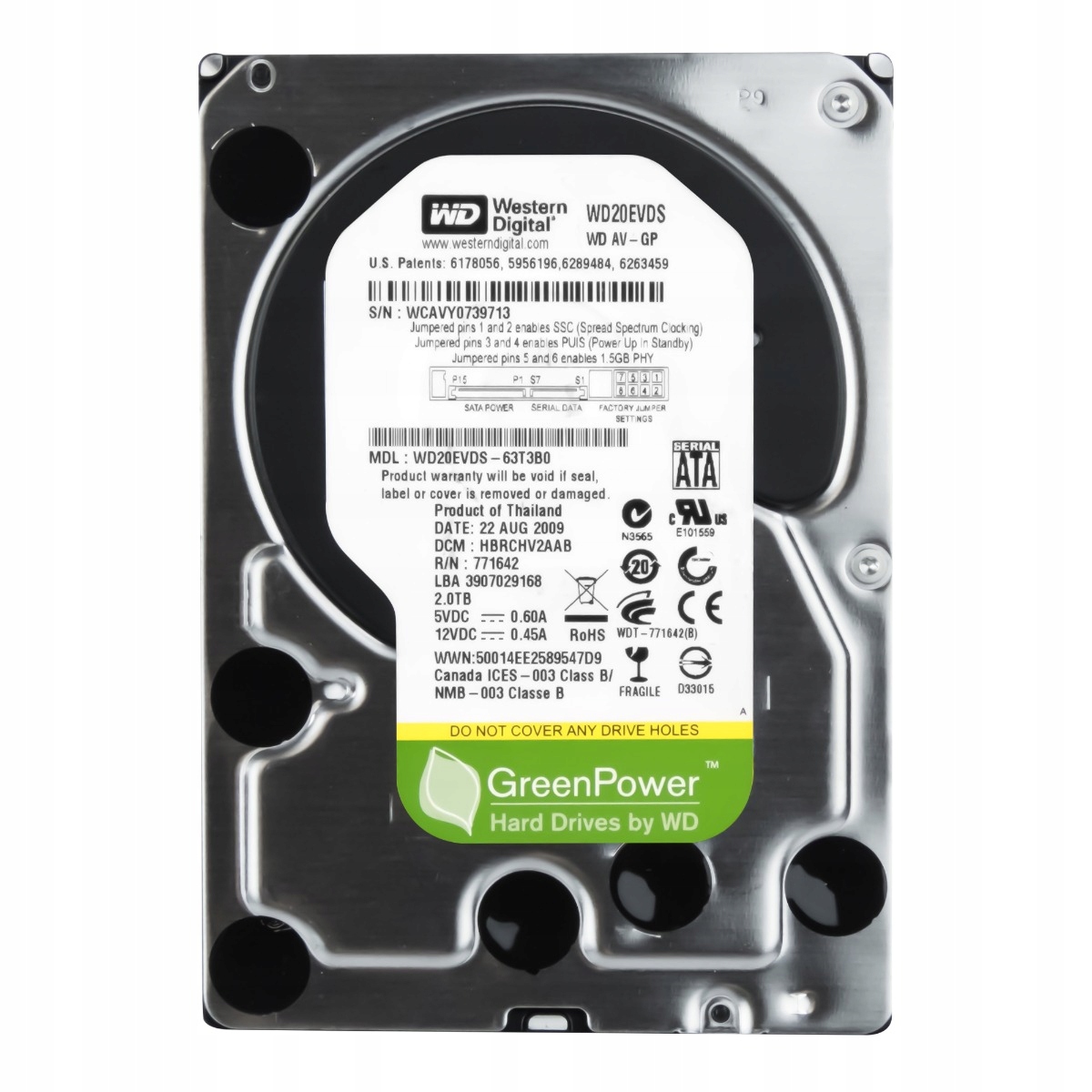 Wd Caviar Green Power 2TB 7.2K 32MB Sata II 3.5'' WD20EVDS