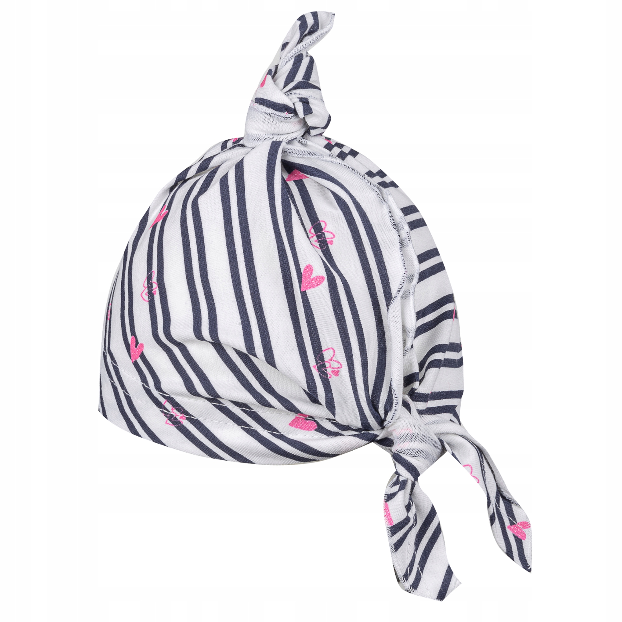 Chustka na głowę bawełniana granatowa paski 38 40 Odcień granatowy