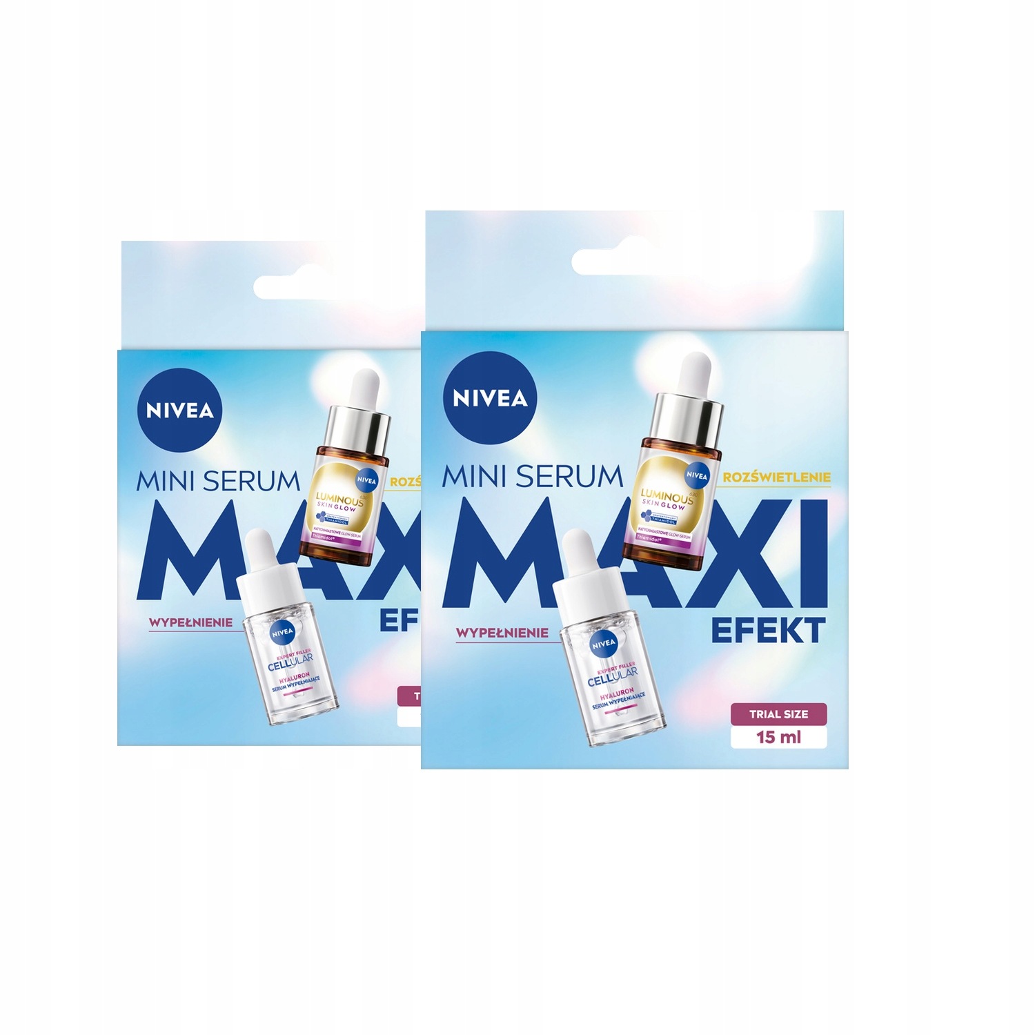 Nivea Luminous Glow Cellular Pleťové sérum Sada Maxi Efekt 2x15ml x2