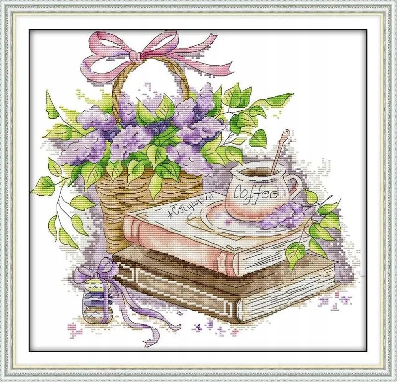 Kanva s potiskem vyšívací sada (kanva,mulina,jehla)