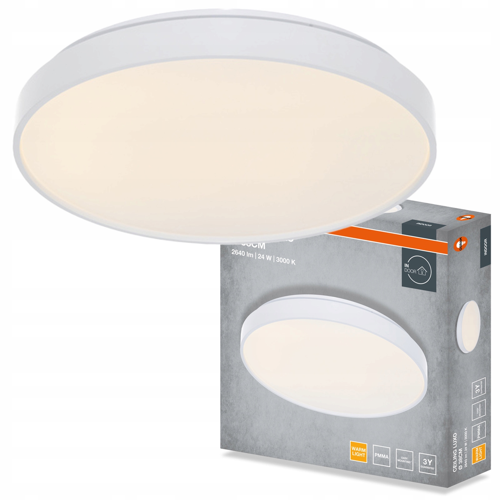 Stropní Svítidlo Led Stropní Svítidlo Nástěnné svítidlo Panel 24W 1320lm 3000K Osram