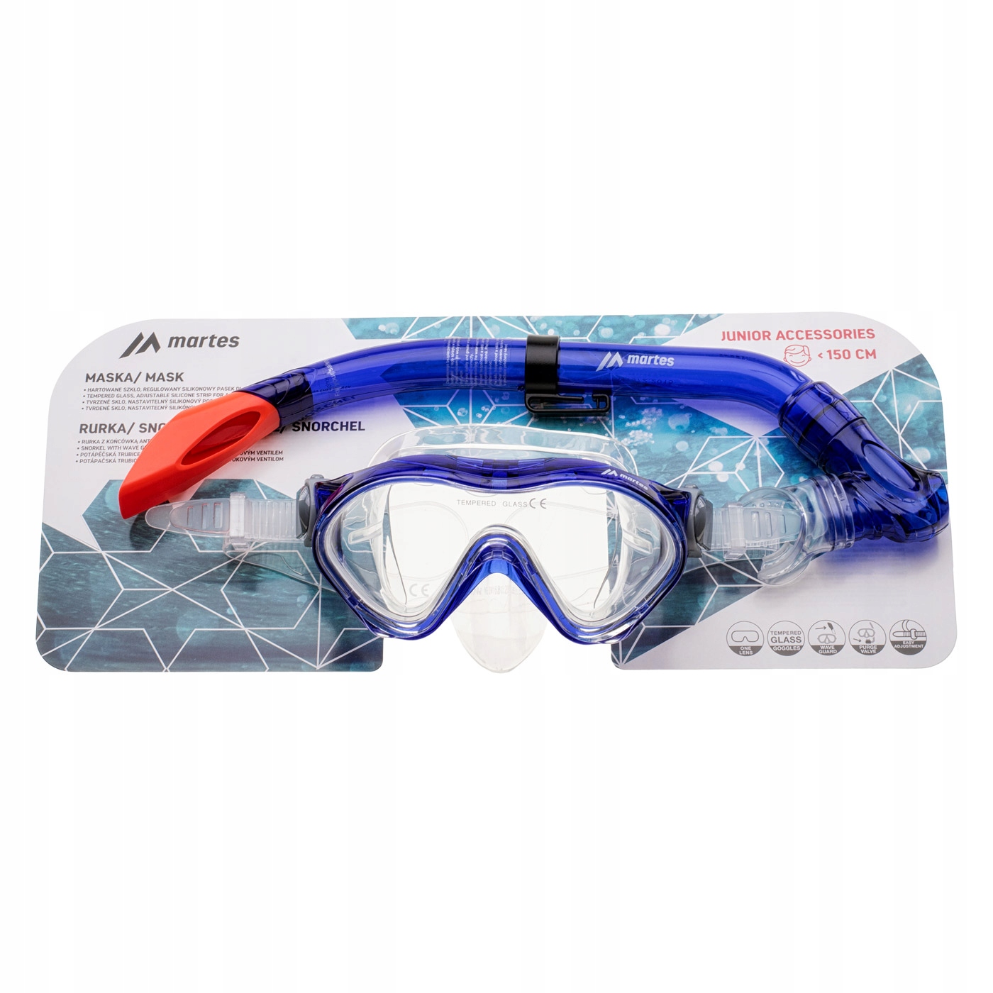 Dziecięcy Zestaw do nurkowania IZZOS JR SET Kolor dominujący odcienie niebieskiego