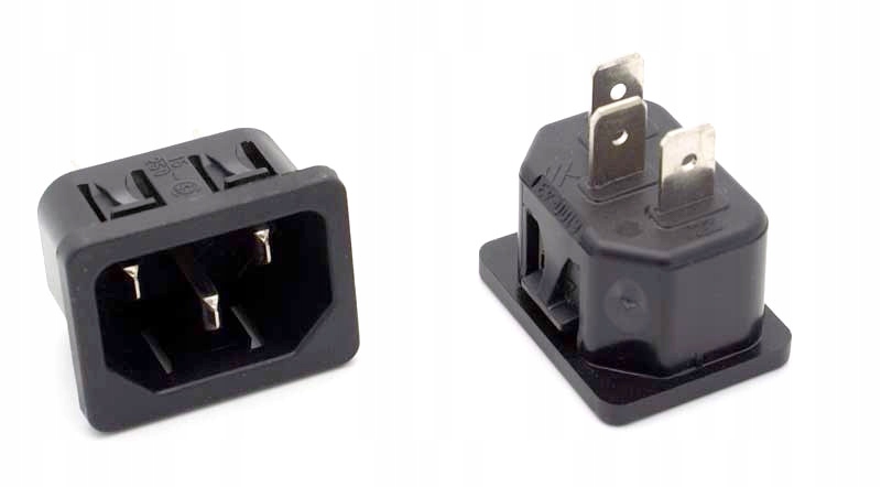 

Gniazdo Ac IEC320 C14 męskie do obudowy