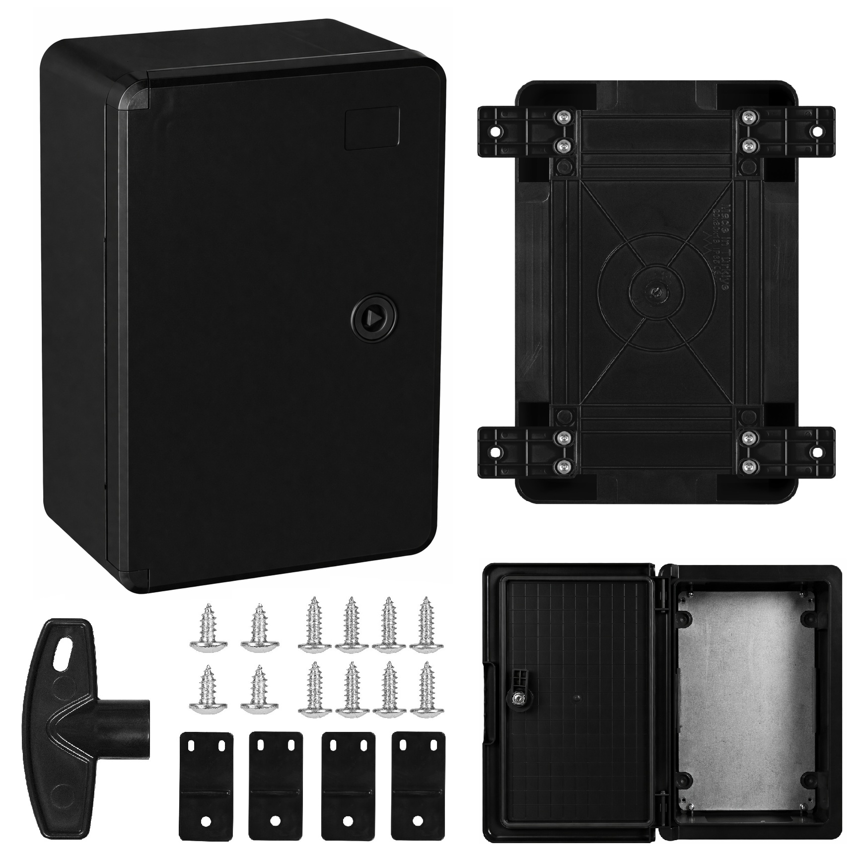 Rozdzielnica Skrzynka Elektryczna Obudowa Abs IP65 30x20x13cm Czarna