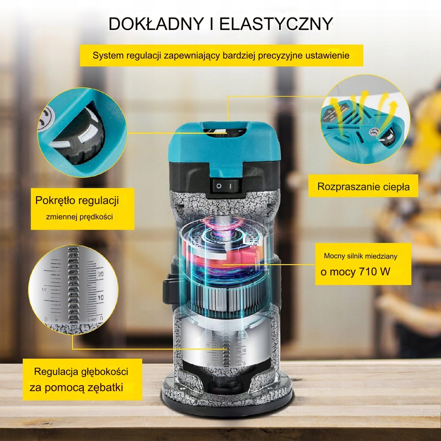 Frezarka do drewna 710 W Marka bez marki