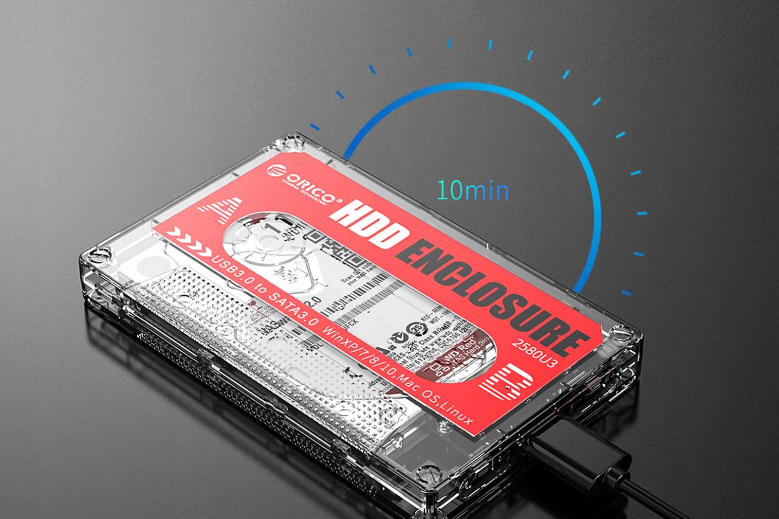 ORICO OBUDOWA DYSKU 2,5'' KIESZEŃ HDD SATA USB 3.0 Interfejs dysku SATA