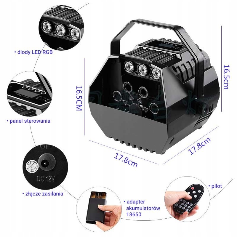 WYTWORNICA BANIEK MYDLANYCH Z LED NA PILOTA BEZPRZEWODOWA KOMPAKTOWA LEKKA Marka Light4Me