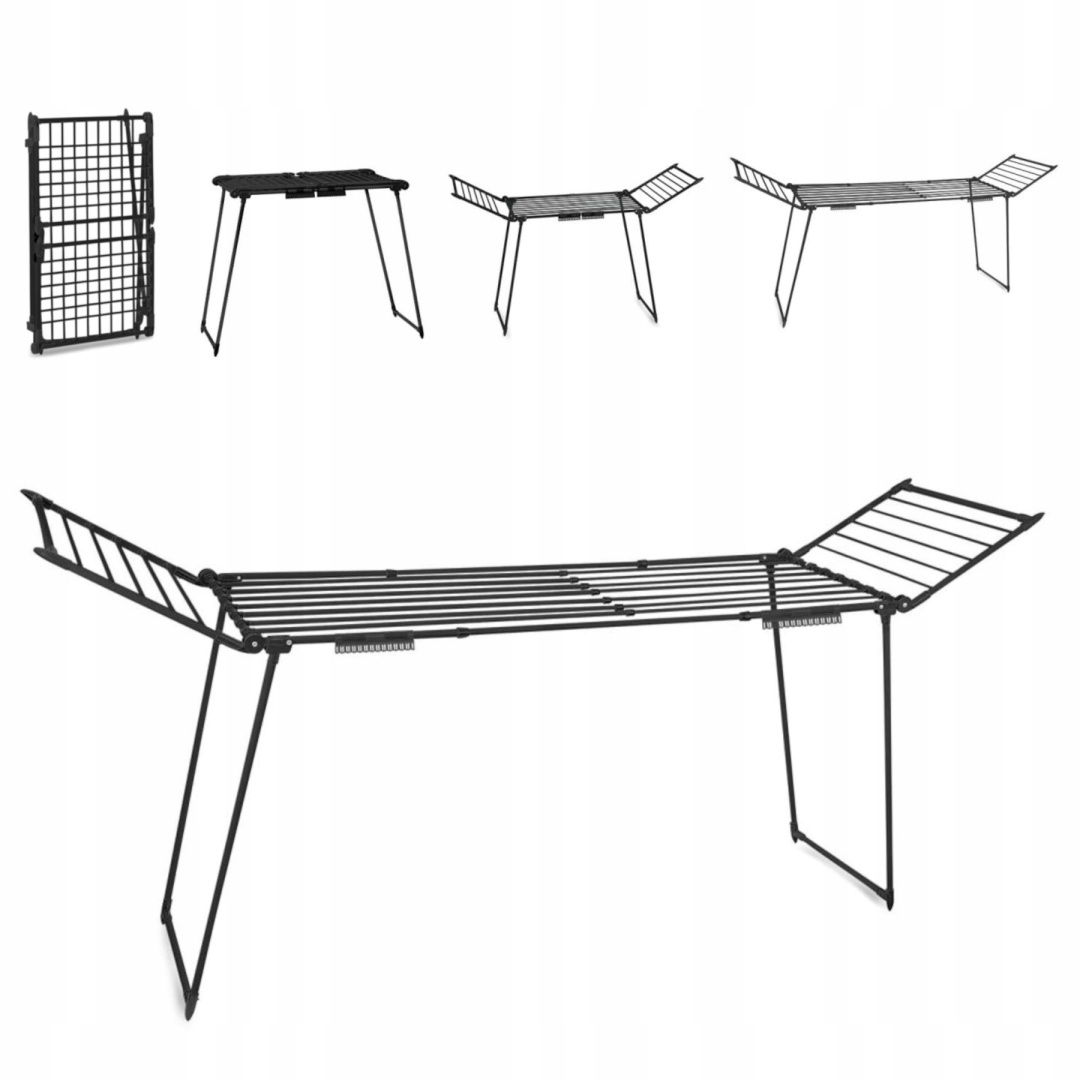 Levně Sušák na prádlo stojící rozkládací Lydia 27 m stabilní, silný, černý