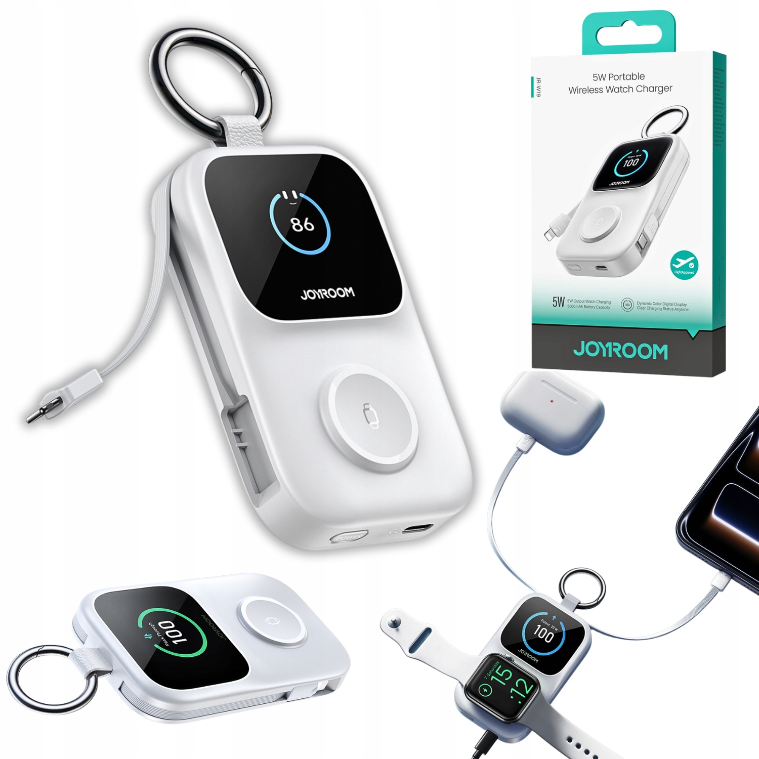 Powerbank Joyroom Jr- W19 5000mAh z ładowaniem bezprzewodowym zegarka 5 W