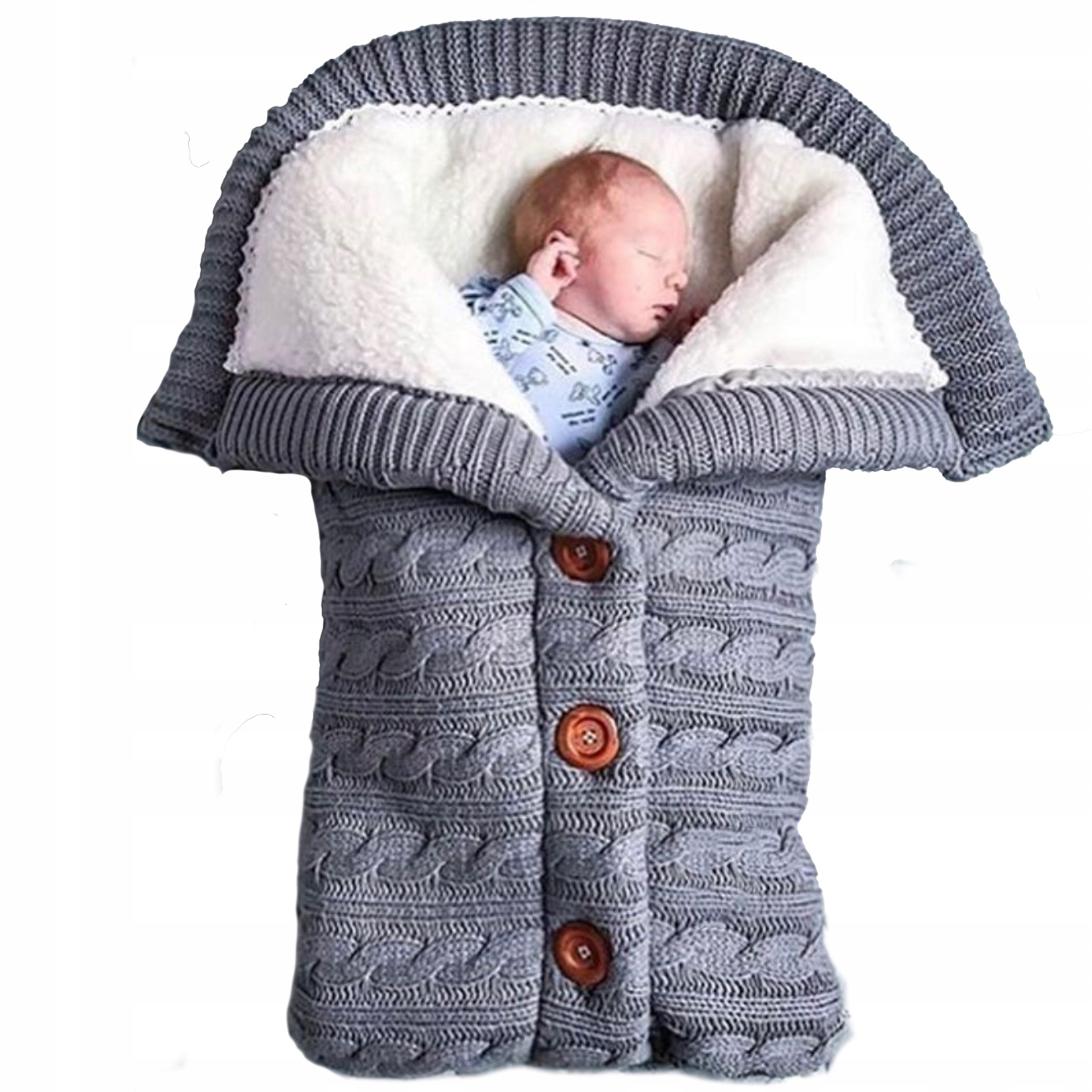 

Śpiworek kocyk becik dla niemowląt do wózka Szary