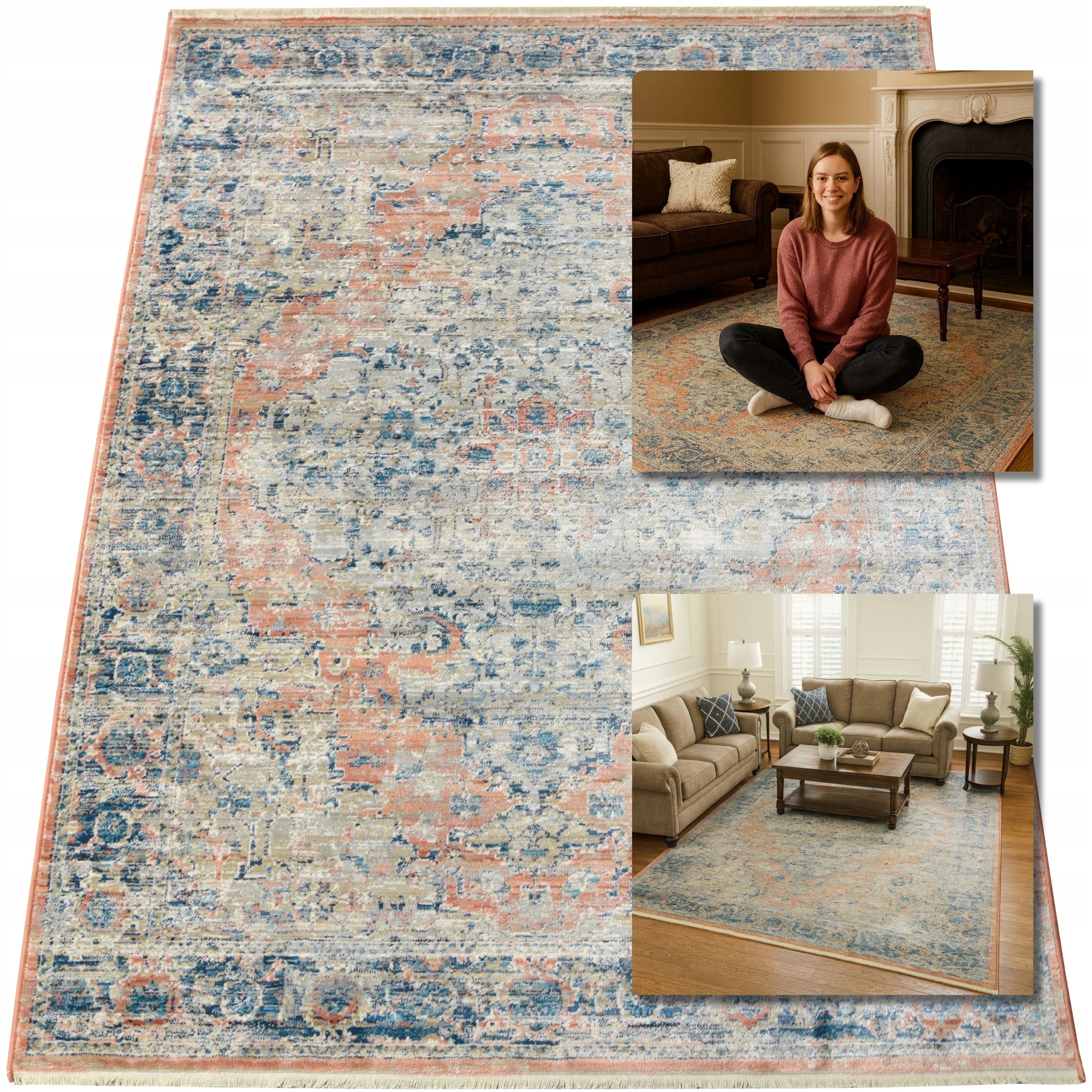 Koberec Klasický Vintage Šedý San Sebastian Koberce Do Obývacího Pokoje Glamour 120x170