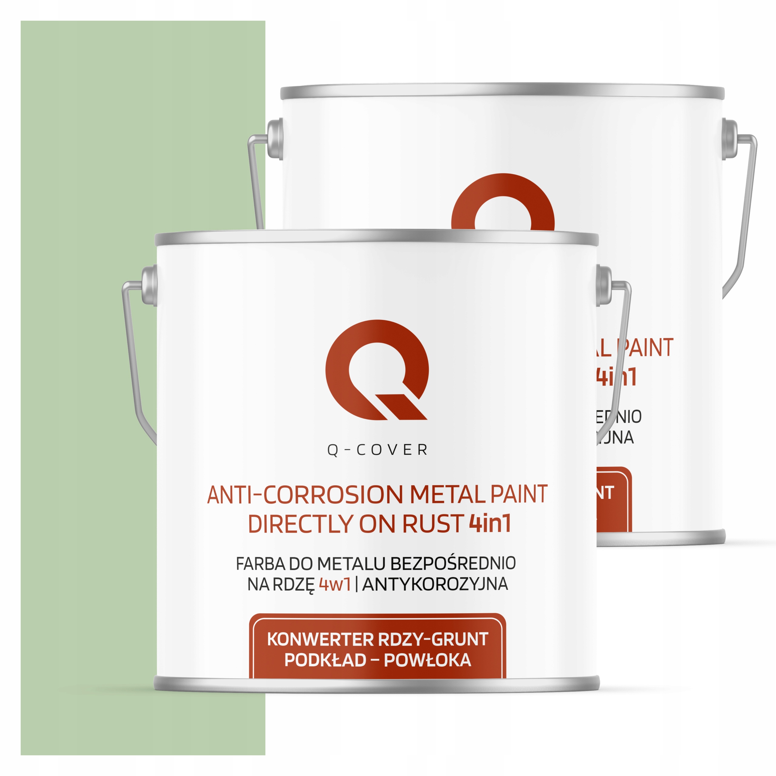 Farba Priamo na hrdzu Kov Aluminium Oceľ 5L 4v1 Satén Zelená Pastelová