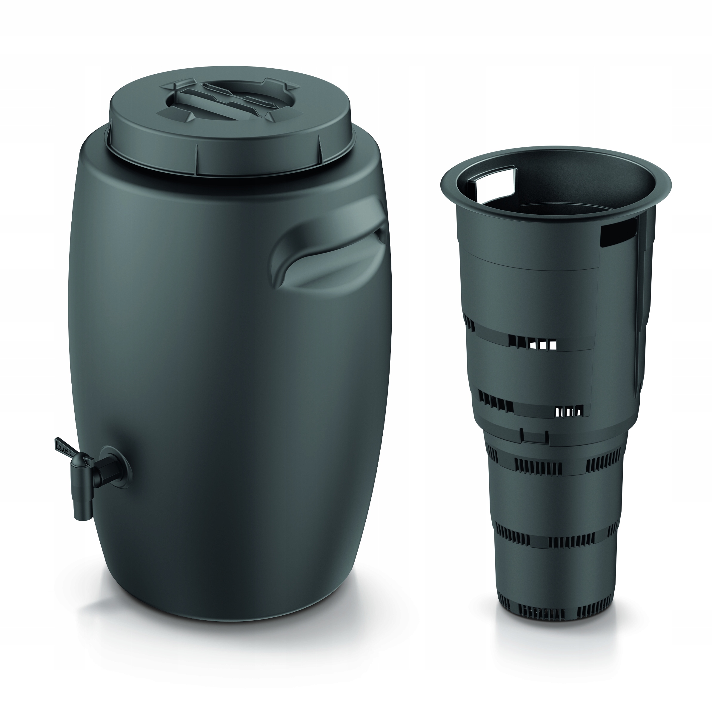 ZBIORNIK BECZKA NA NAWÓZ OGRODOWY GNOJÓWKĘ KOMPOSTOWNIK 55L SOLIDNY+ KRANIK Wysokość produktu 20 cm