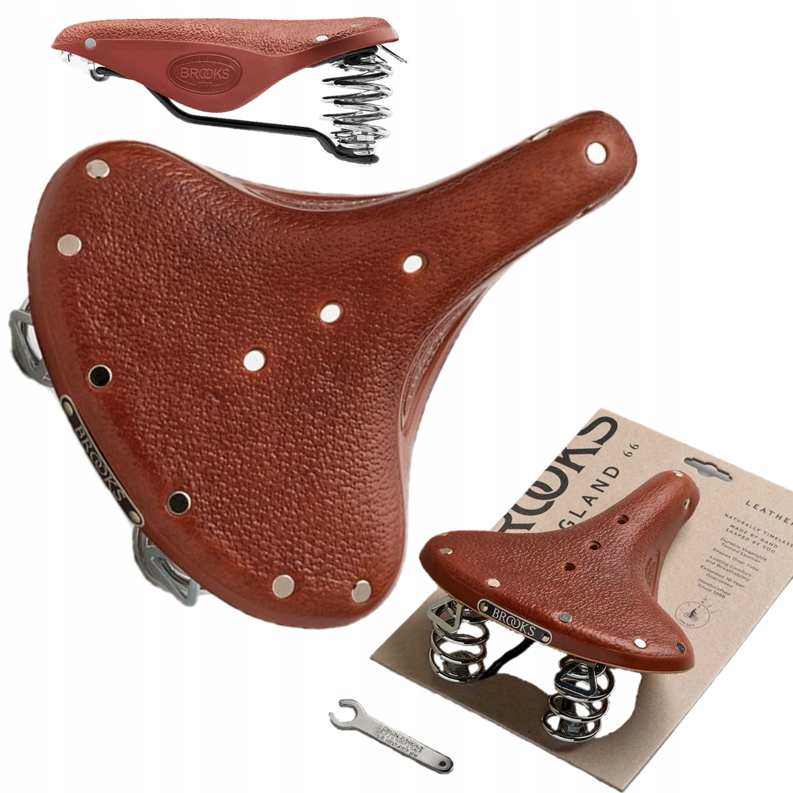 Sedlo na kolo Brooks B67 Short Honey 205 mm 810 g Steel Rail Odpružené