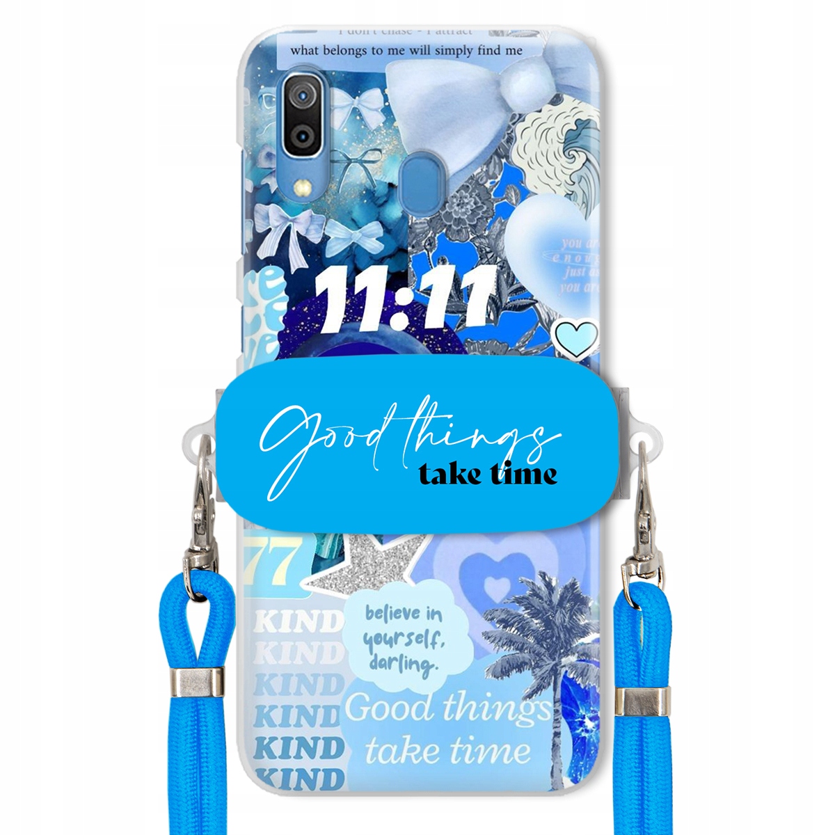 Puzdro pre Samsung A30 Držiak Crossbody vodítko Good Things Take Time Lata