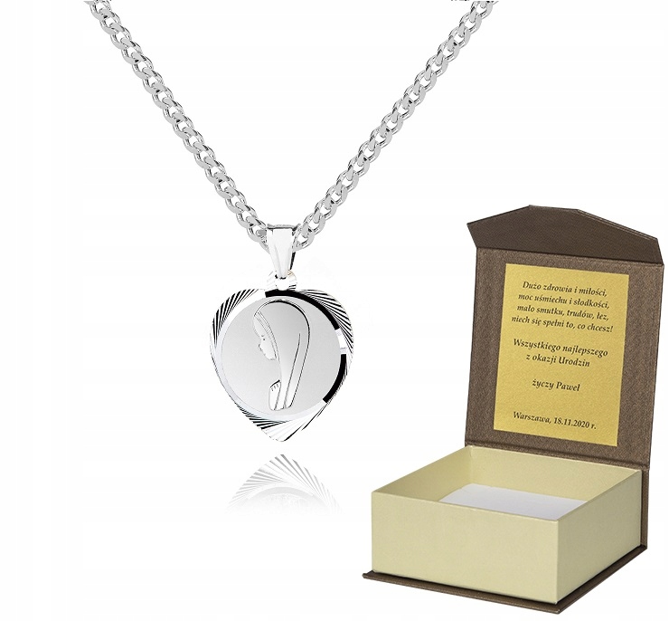 925 Stříbrný řetízek medailonek Dedikace 40 cm P3M13