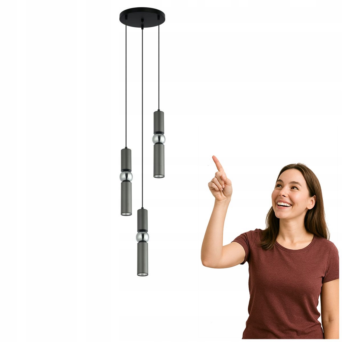 Moderná závesná lampa Isidora Chrom 3x GU10 Italux