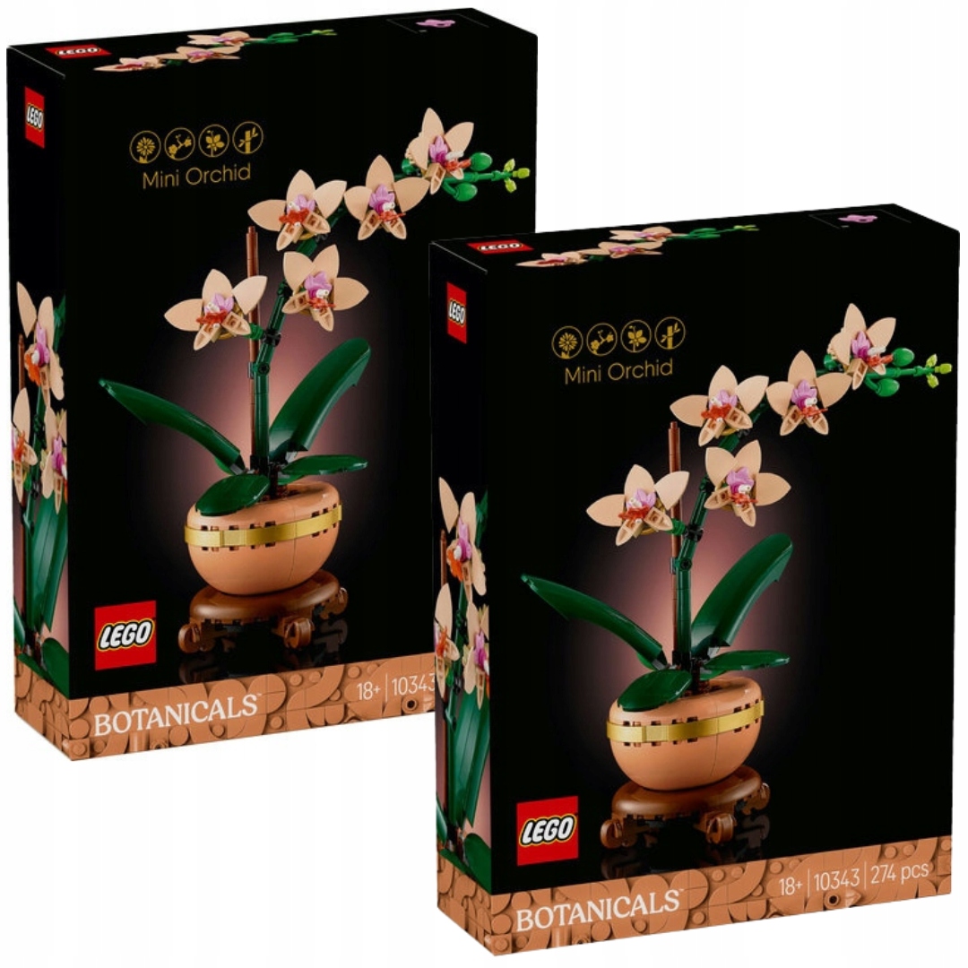 2x LEGO Botanicals 10343 Miniaturowa Orchidea Mały Kwiat na Prezent