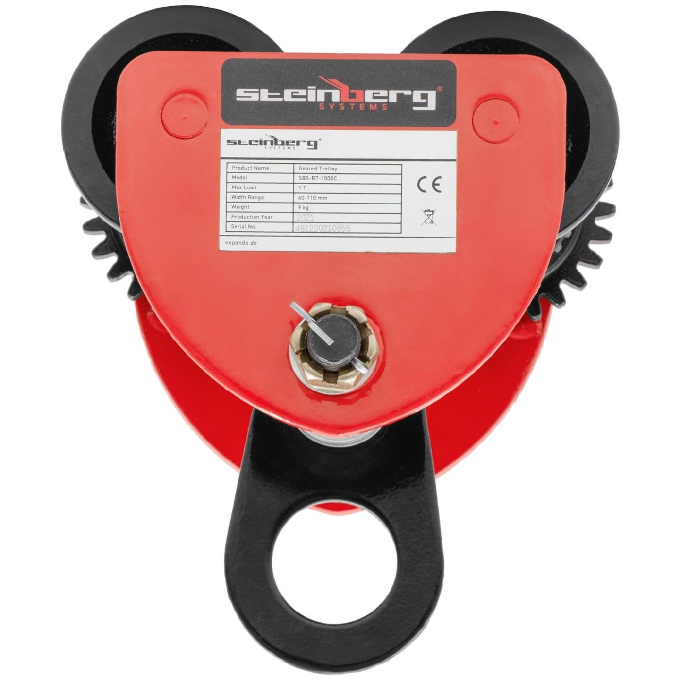 RĘCZNY WÓZEK BELKOWY DO WCIĄGARKI SUWNICA 1000kg Waga produktu z opakowaniem jednostkowym 9.7 kg