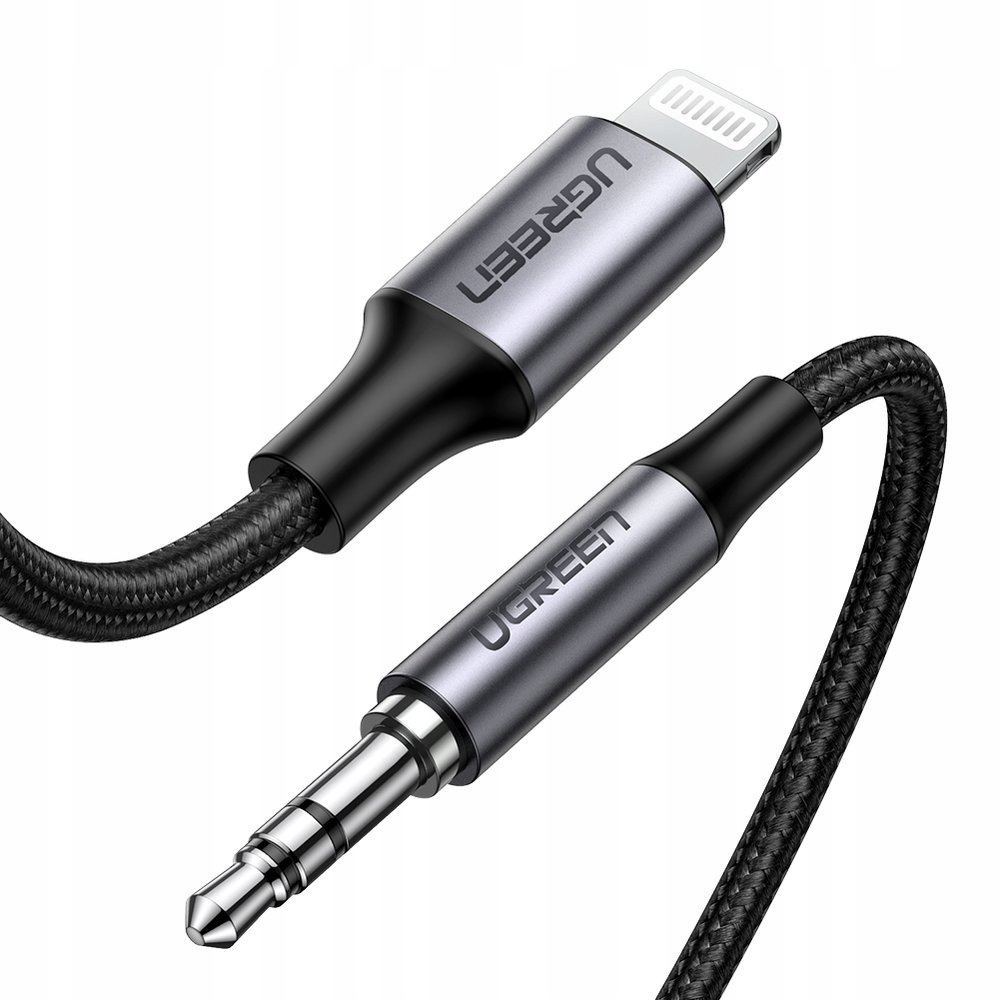 Ugreen kabel audio Aux Mfi Lightning 3,5 mm mini jack 1 m szary (70509)