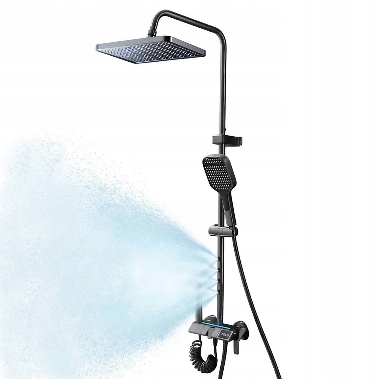 Sprchová Súprava Striekacia Kolumna S Batériou Termostat Dažďová Súprava 4v1