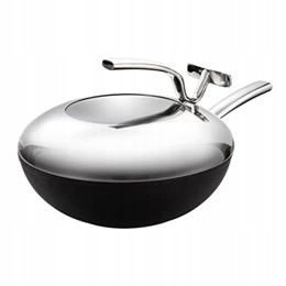 Wok z nehrdzavejúcej ocele s priemerom 30 cm s krytom Tescoma