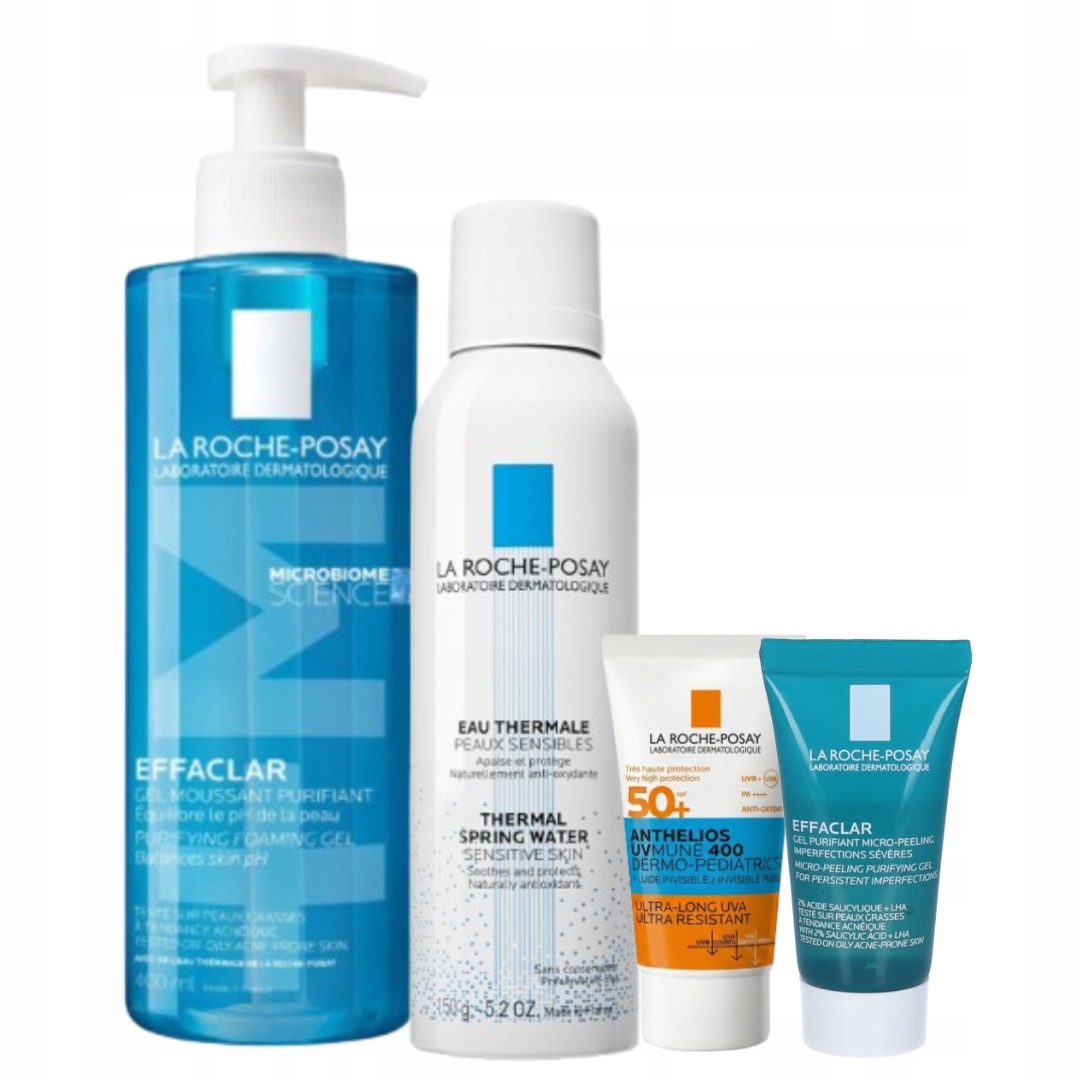 La Roche-Posay Zestaw Effaclar żel do mycia 400ml Woda termalna 150ml