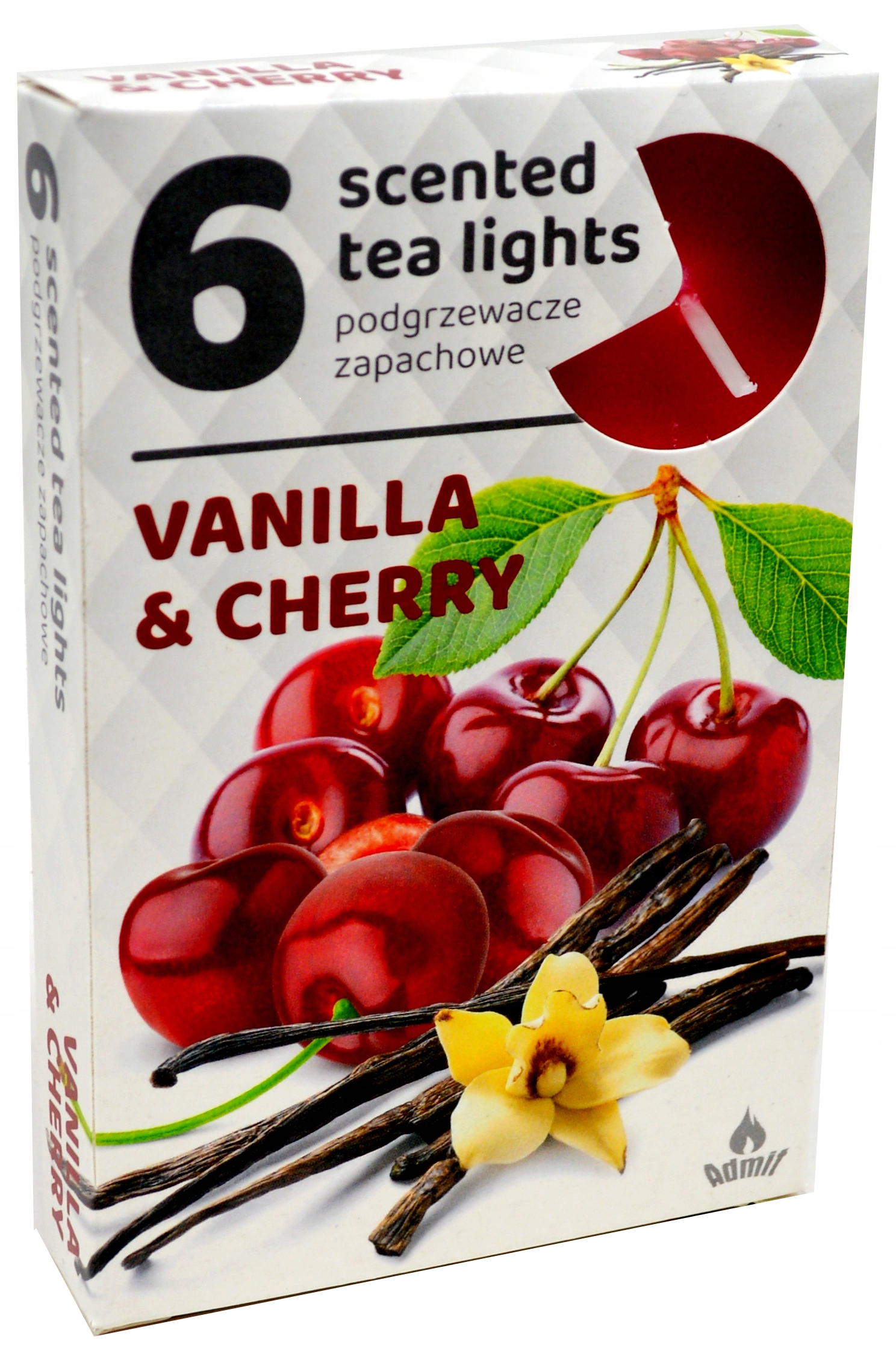 Podgrzewacze zapachowe 6 sztuk, zapach WANILIA WIŚNIA