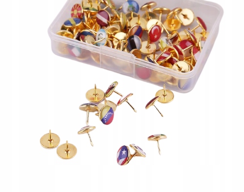 

Złote Pinezki Flagi Państwa Europy Mapa Korkowa