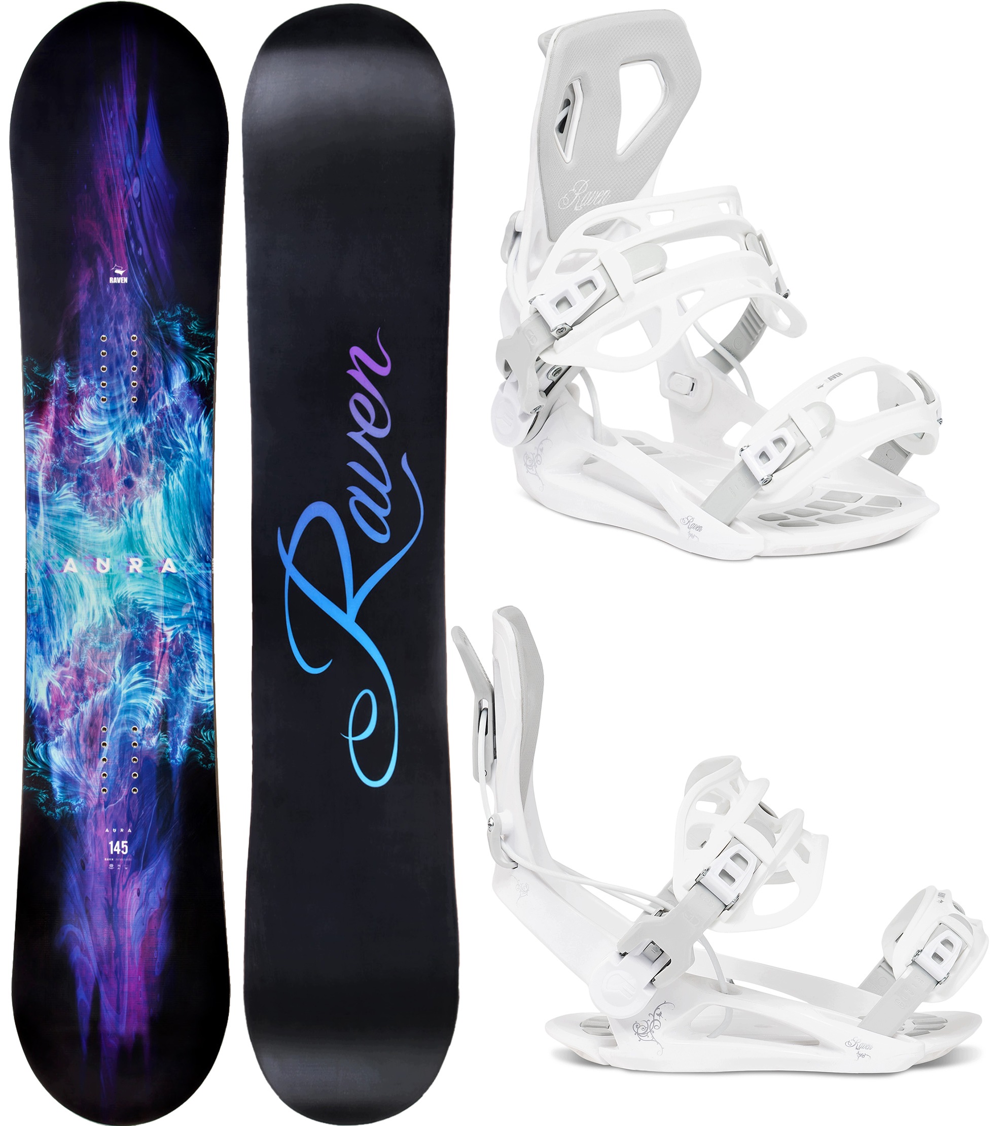 Snowboard Raven Aura 145cm Wiązania Raven Fastec FT360 White S