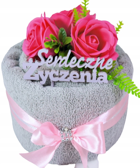 

Ręcznik Róże Mydlan Urodziny Imieniny Mamy Babci